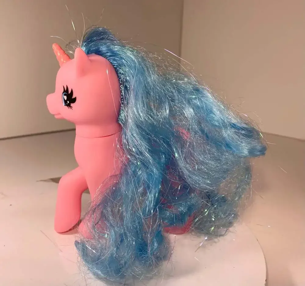 My Little Pony pink  With Mushroom Cutie Mark Blue Sparkling Hair